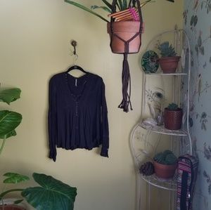 Navy blue Free People Blouse